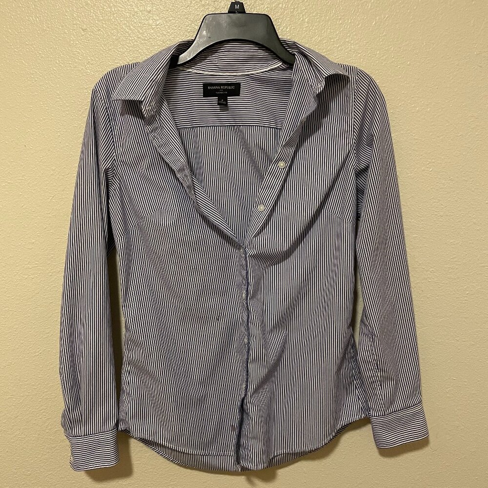 Banana Republic Women's Tailored Fit Striped Blouse